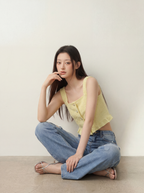 Yellow Tweed Tank Top
