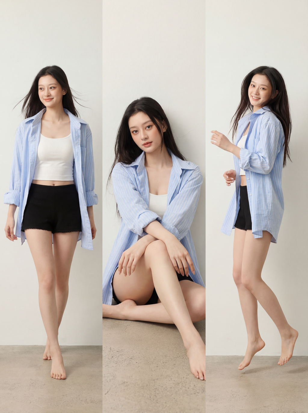 Oversized Blue Striped Shirt