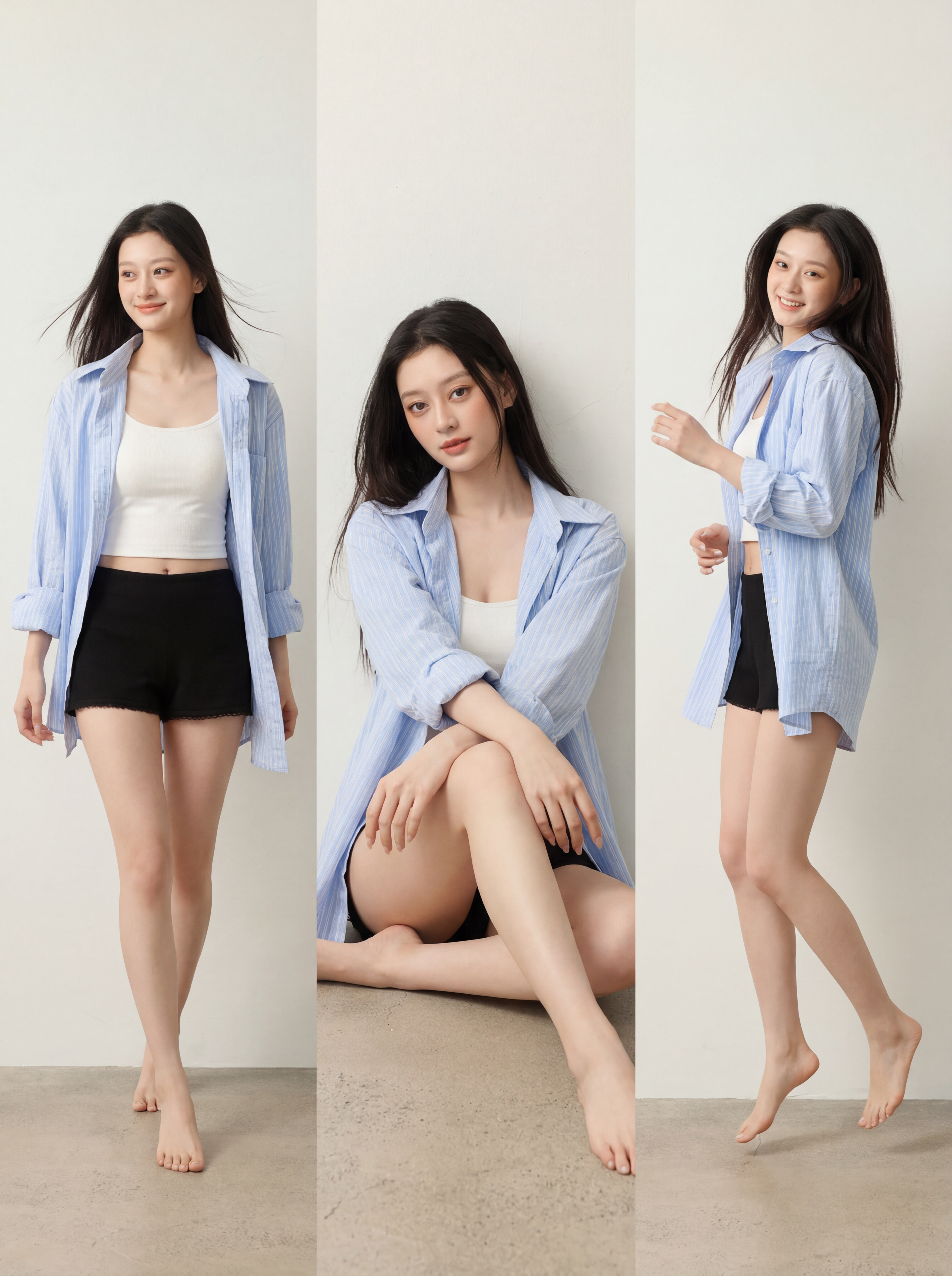 Oversized Blue Striped Shirt