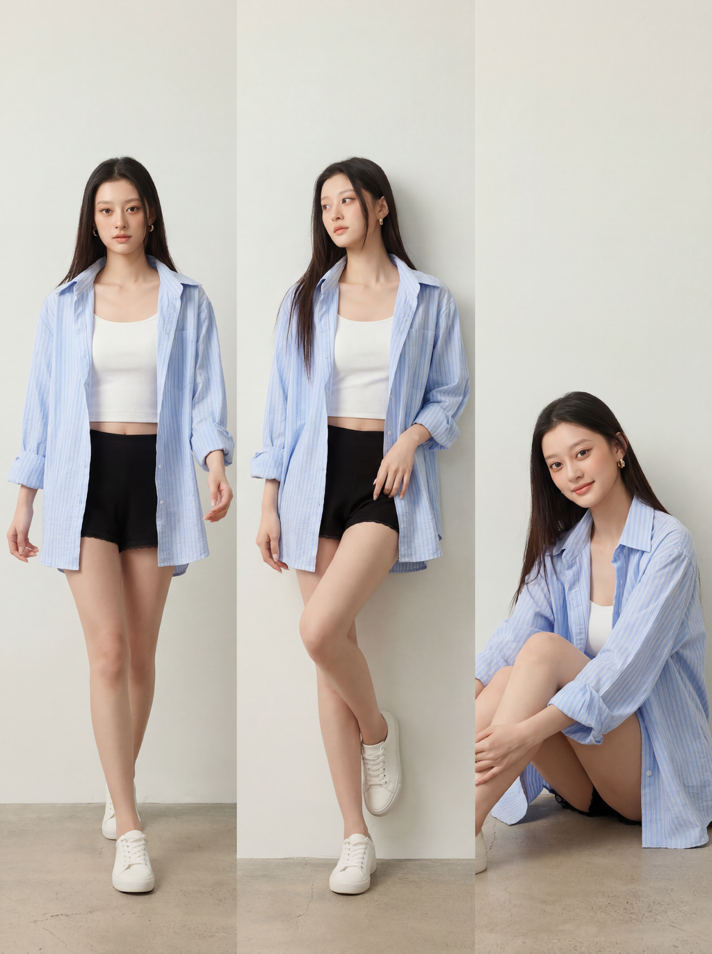 Oversized Blue Striped Shirt