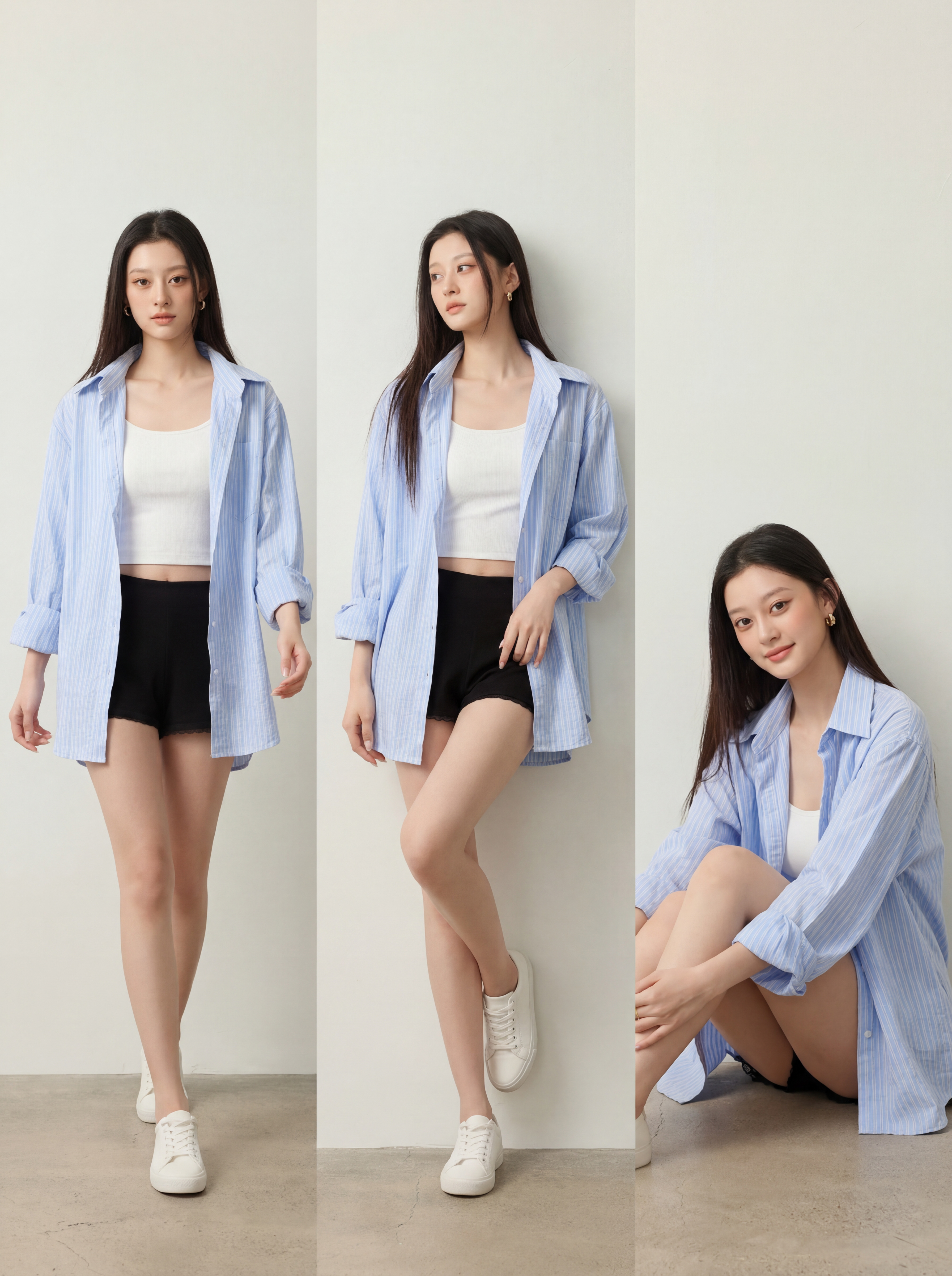 Oversized Blue Striped Shirt