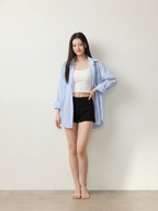 Oversized Blue Striped Shirt