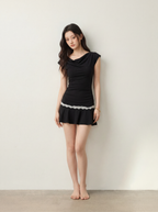 Cotton Lace Back Mini Dress