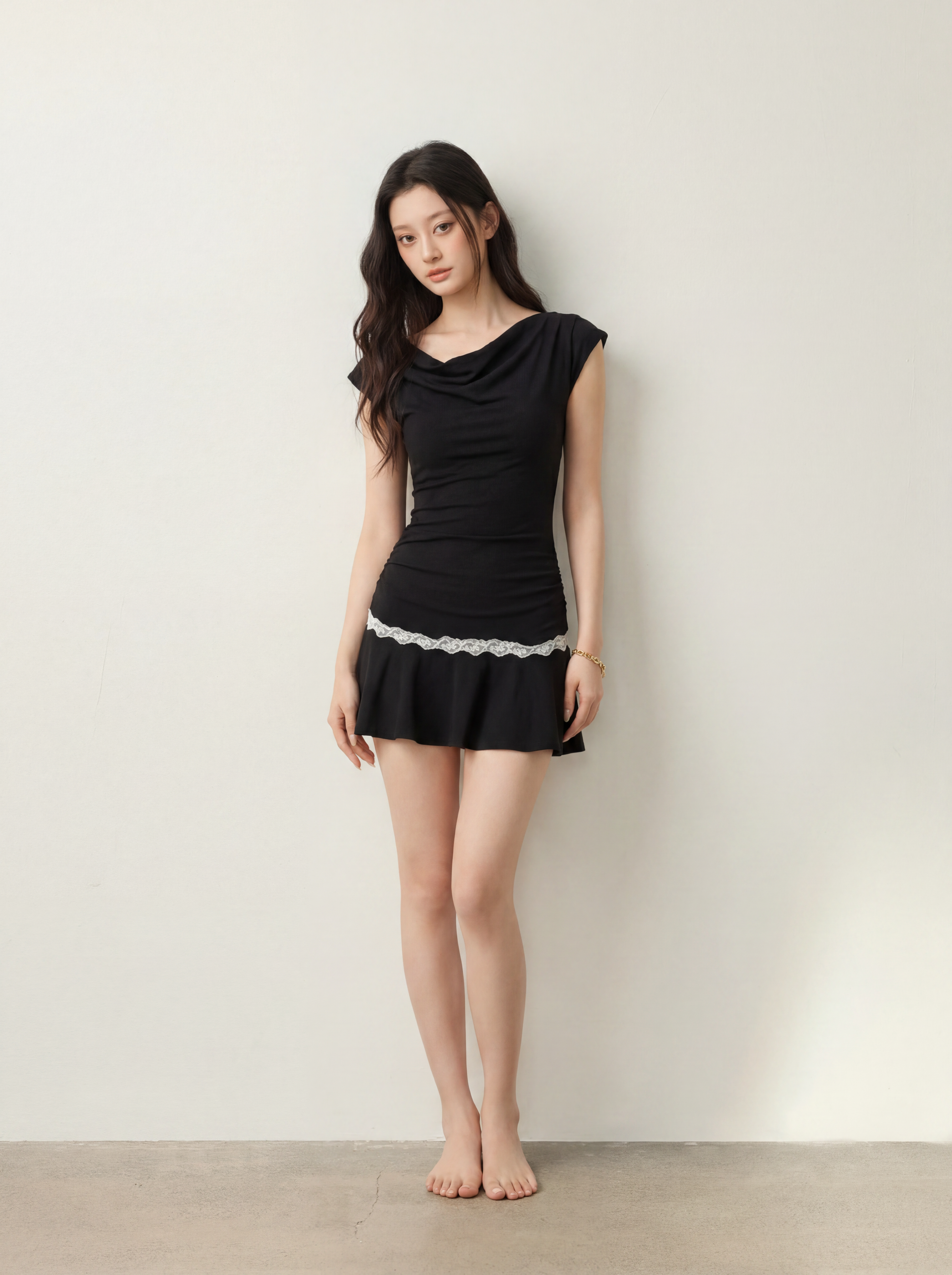 Cotton Lace Back Mini Dress