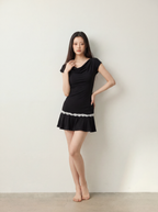 Cotton Lace Back Mini Dress