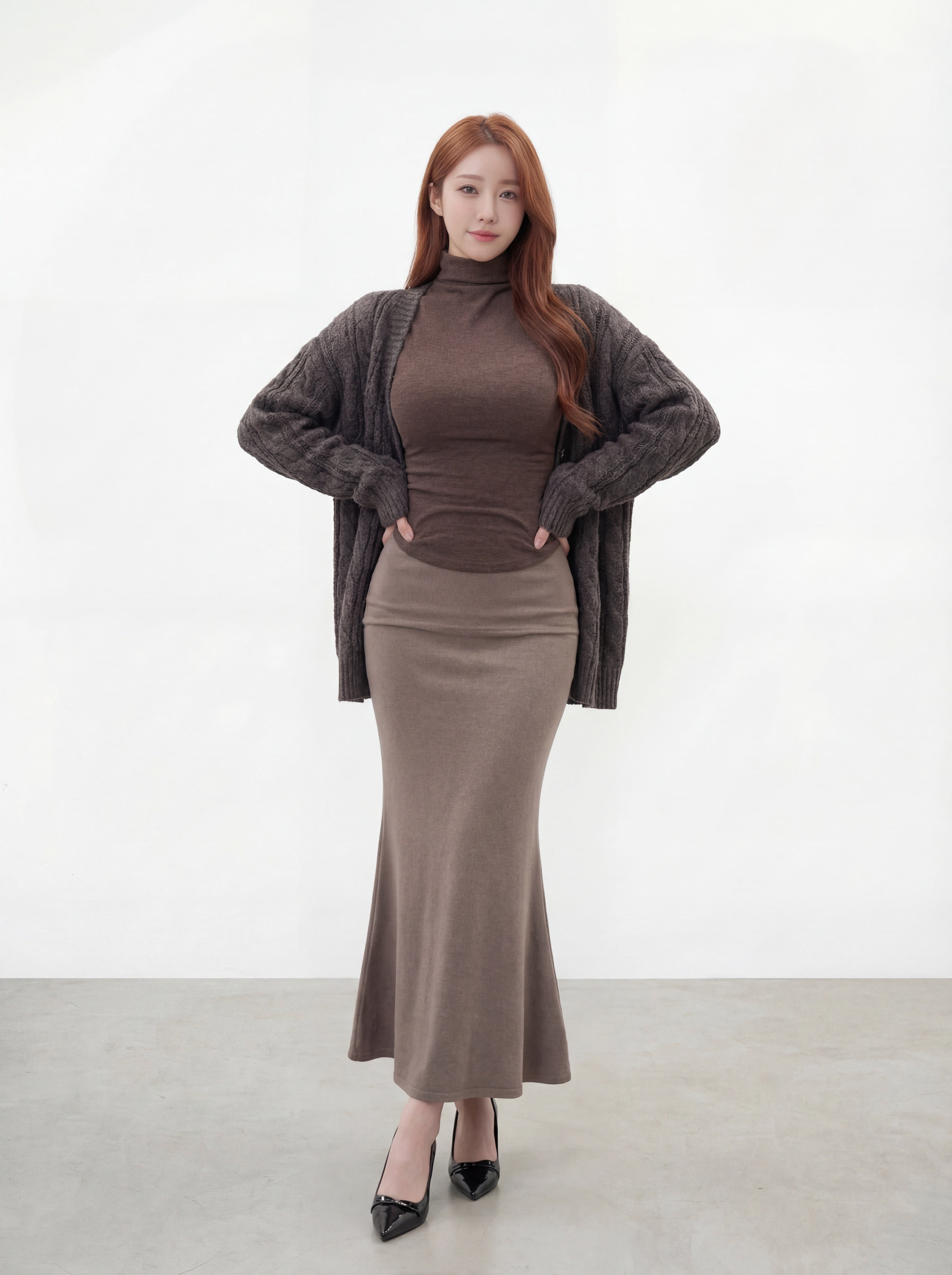 Doubled Layered Fishtail Cotton Skirt