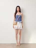 Lace Denim Like Tank Top