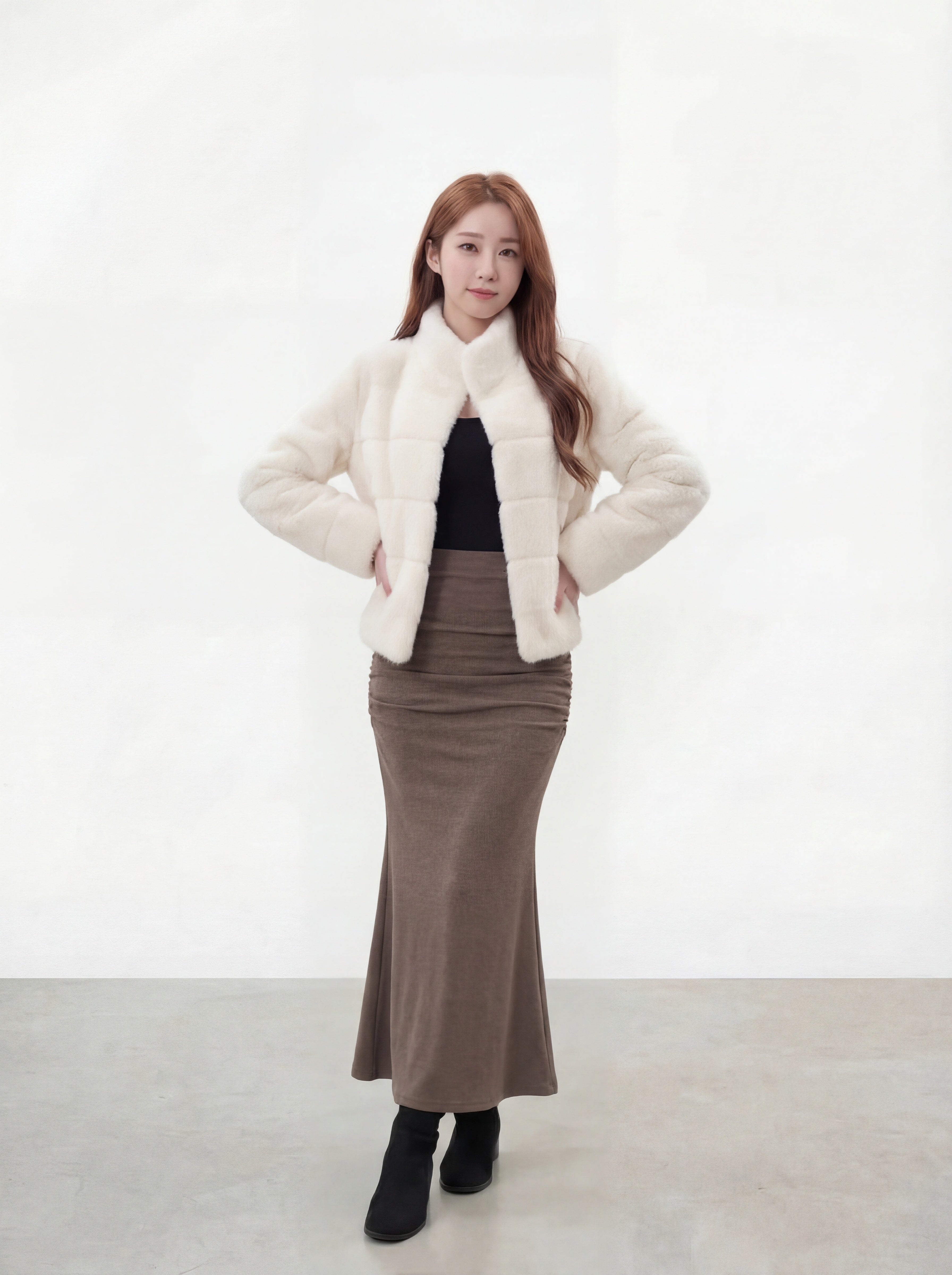 Doubled Layered Fishtail Cotton Skirt