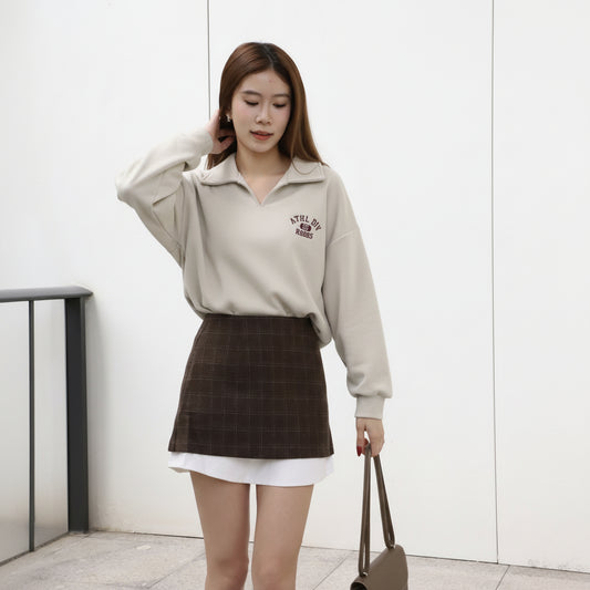 V Neck Collar Sweatshirt