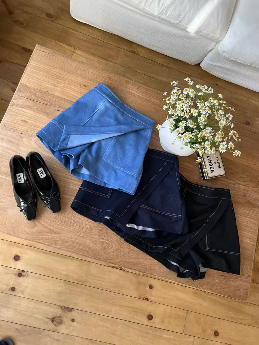 Denim Like Skirt Short