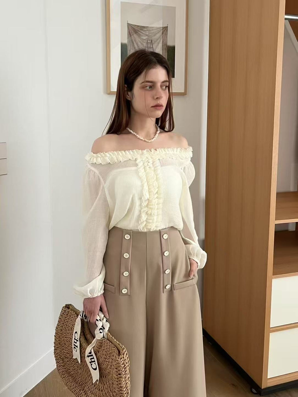 See through ruffles shirt