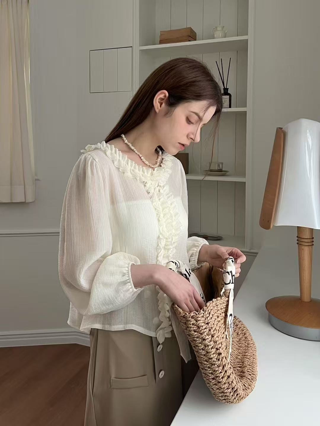 See through ruffles shirt