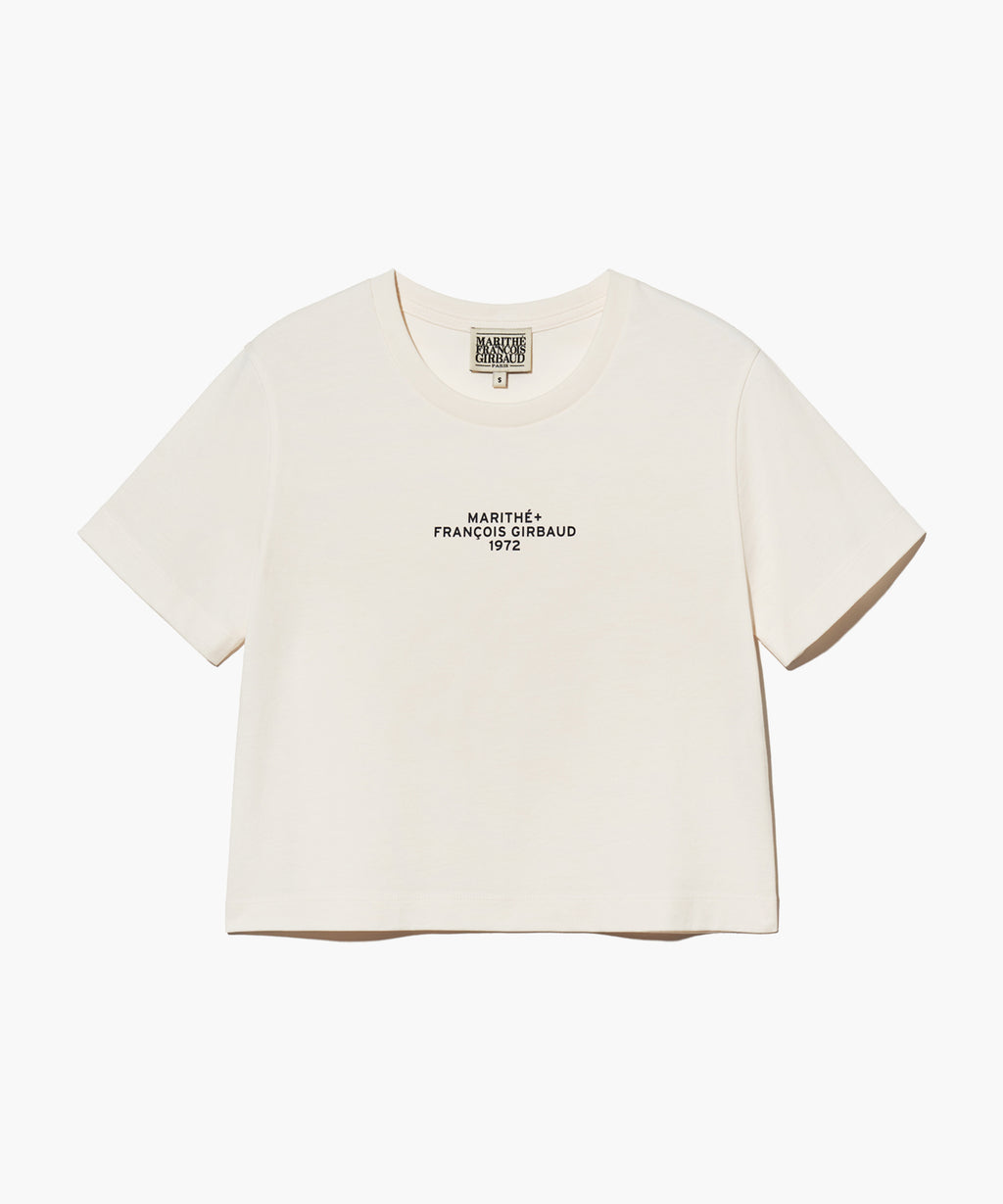 W LETTERING CROP TEE