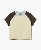 W 2-TONE RAGLAN CROP TEE
