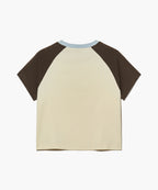 W 2-TONE RAGLAN CROP TEE