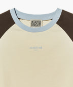 W 2-TONE RAGLAN CROP TEE