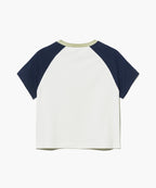 W 2-TONE RAGLAN CROP TEE