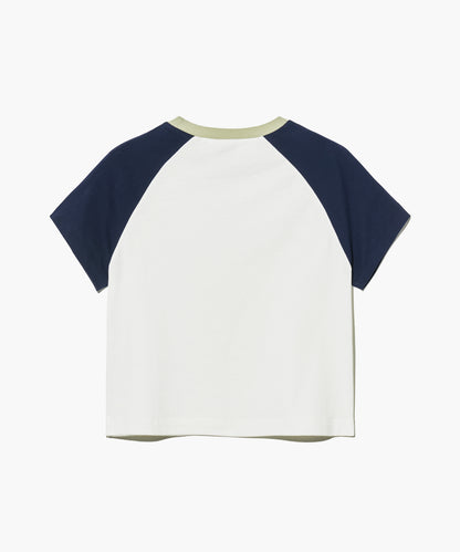 W 2-TONE RAGLAN CROP TEE