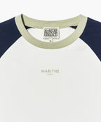 W 2-TONE RAGLAN CROP TEE