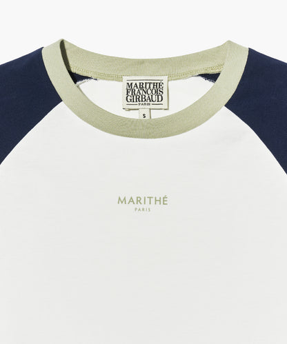W 2-TONE RAGLAN CROP TEE