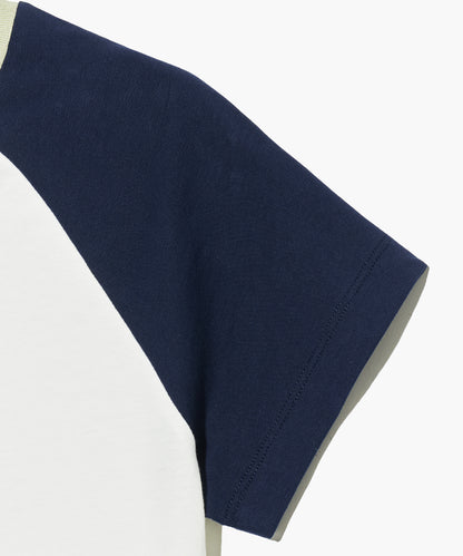 W 2-TONE RAGLAN CROP TEE