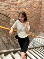 Dotted Knitted T Top