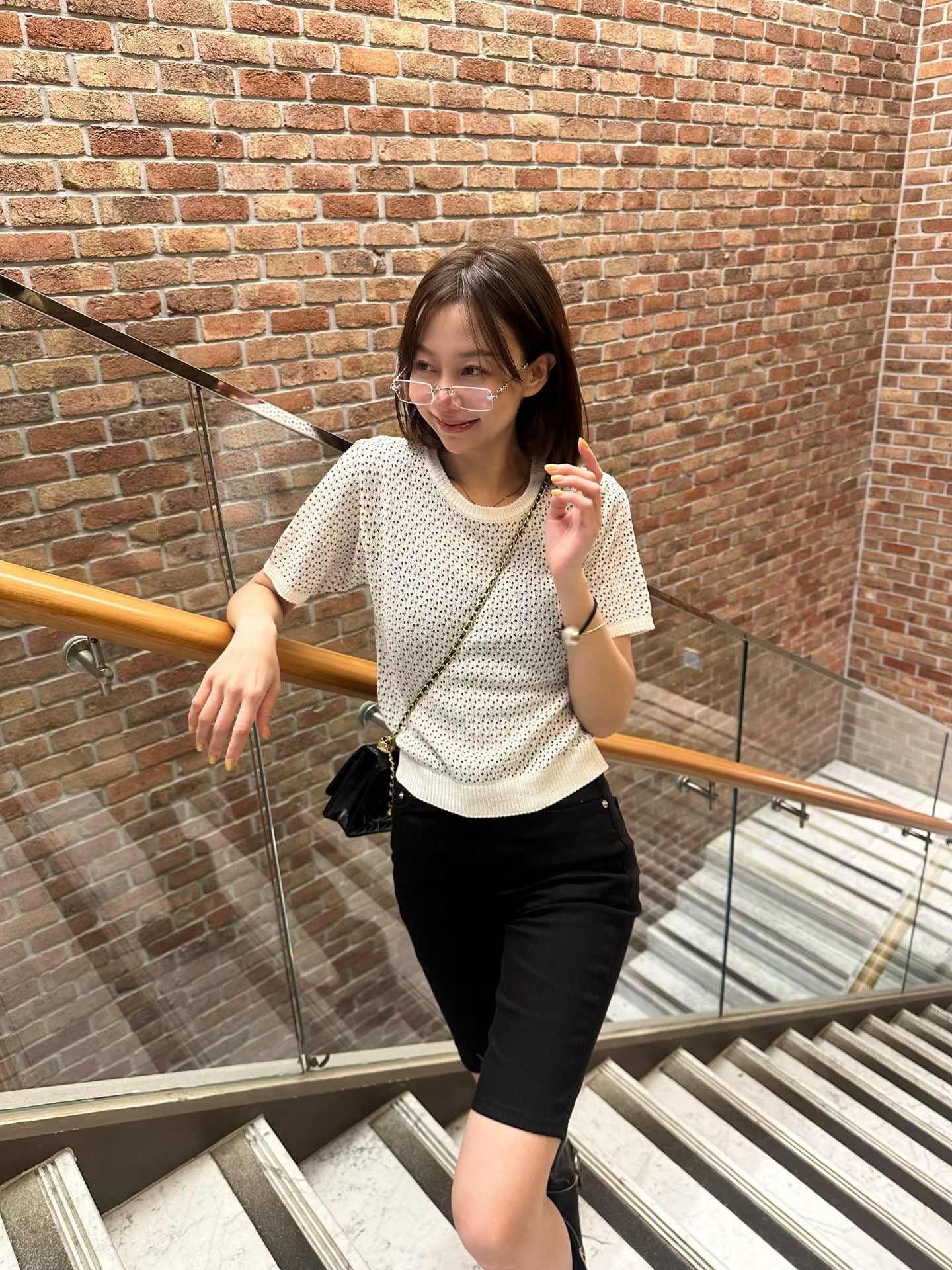 Dotted Knitted T Top