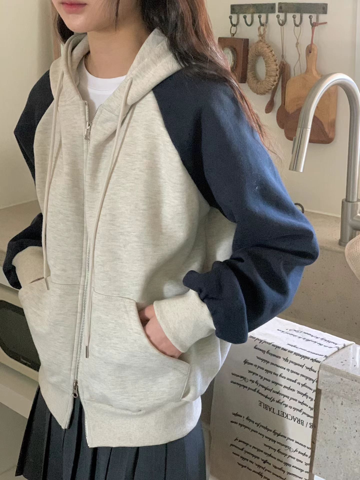 Mix Sleeves Colour Hoodie