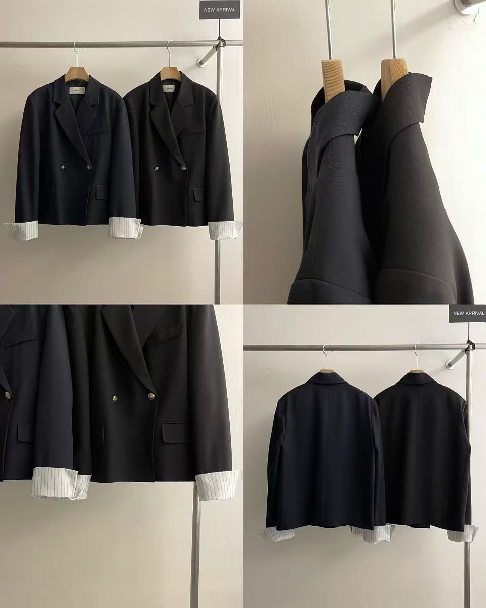 Cuffed Sleeve Short Suit Jacket