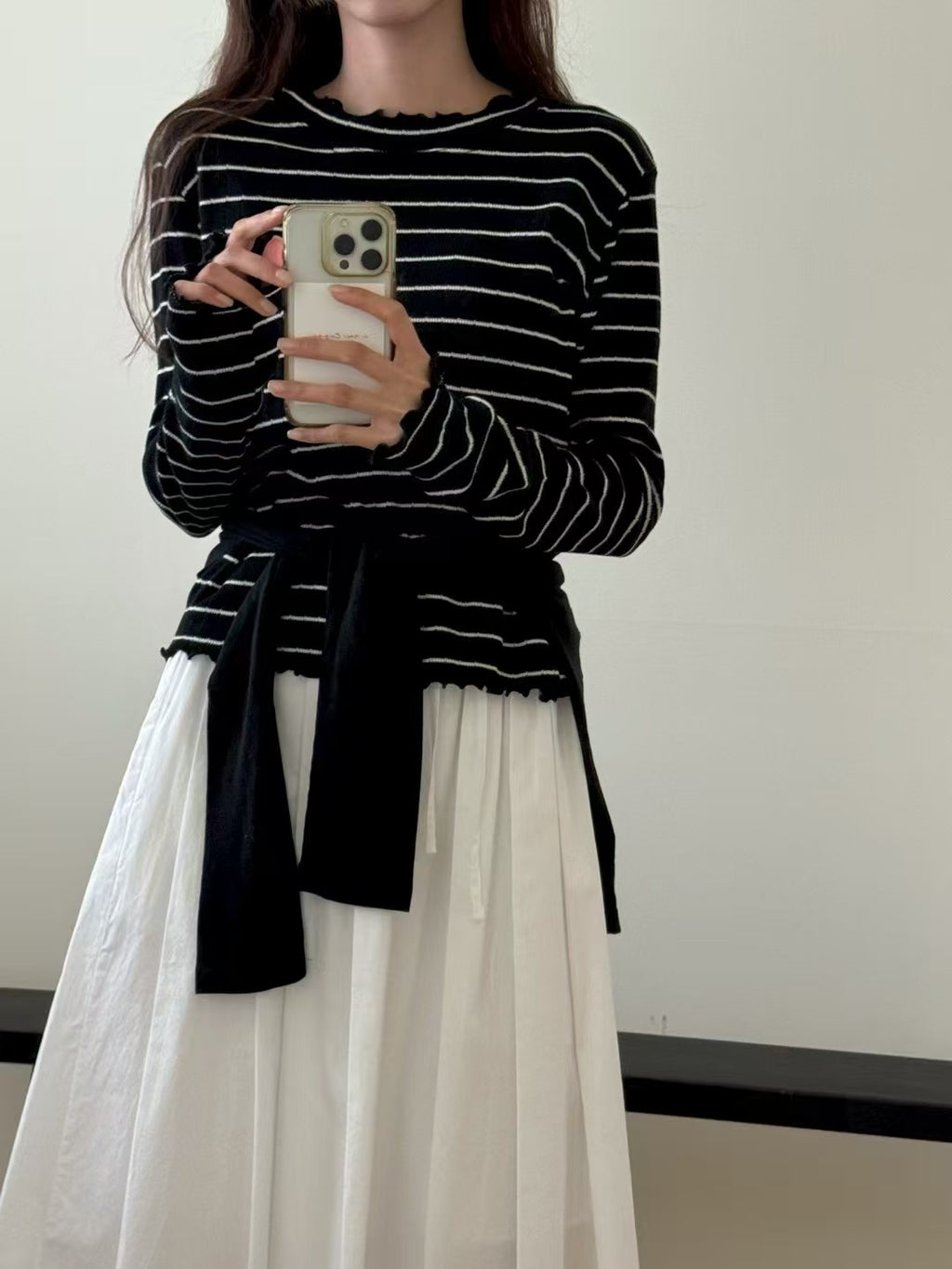 Scallop Stripe Top