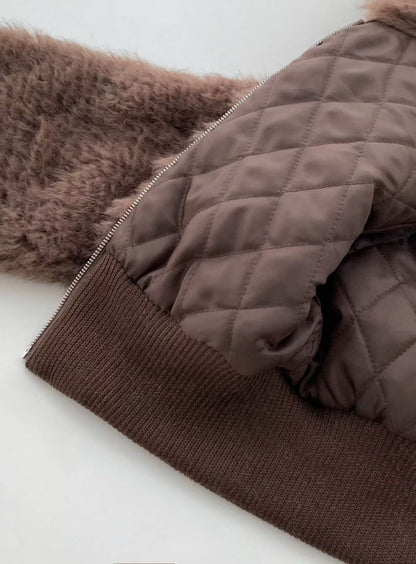 Fluffy Bear Cropped Jacket