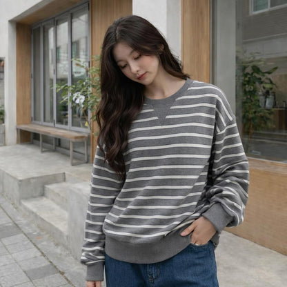 Striped Cotton Sweatshirt