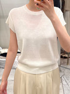 Knitted Dotted T Top