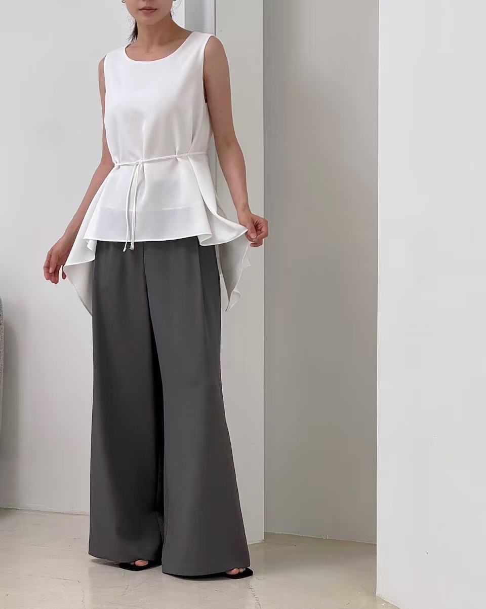Flyer Chiffon Tank Top with belt