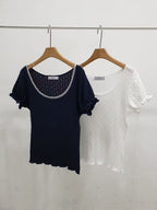 Cotton Whole Lace T Top
