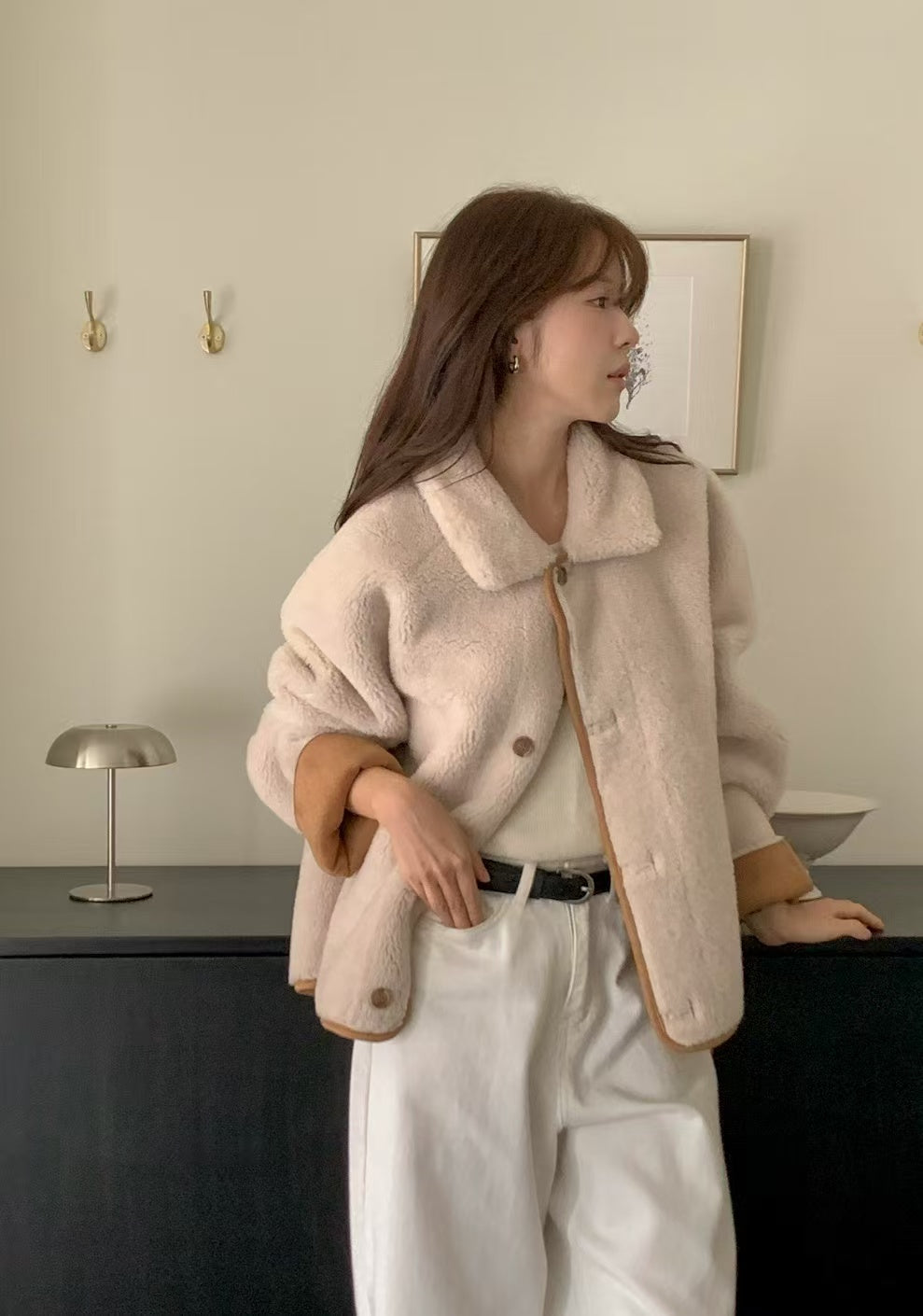 Reversible Fleece Collar Jacket