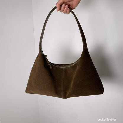 Real Leather Triangle French Bag