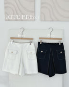 Outlined Chiffon Slit Shorts