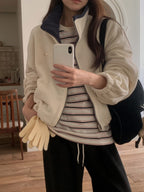 Zipped Up Fluffy Sweatshirt