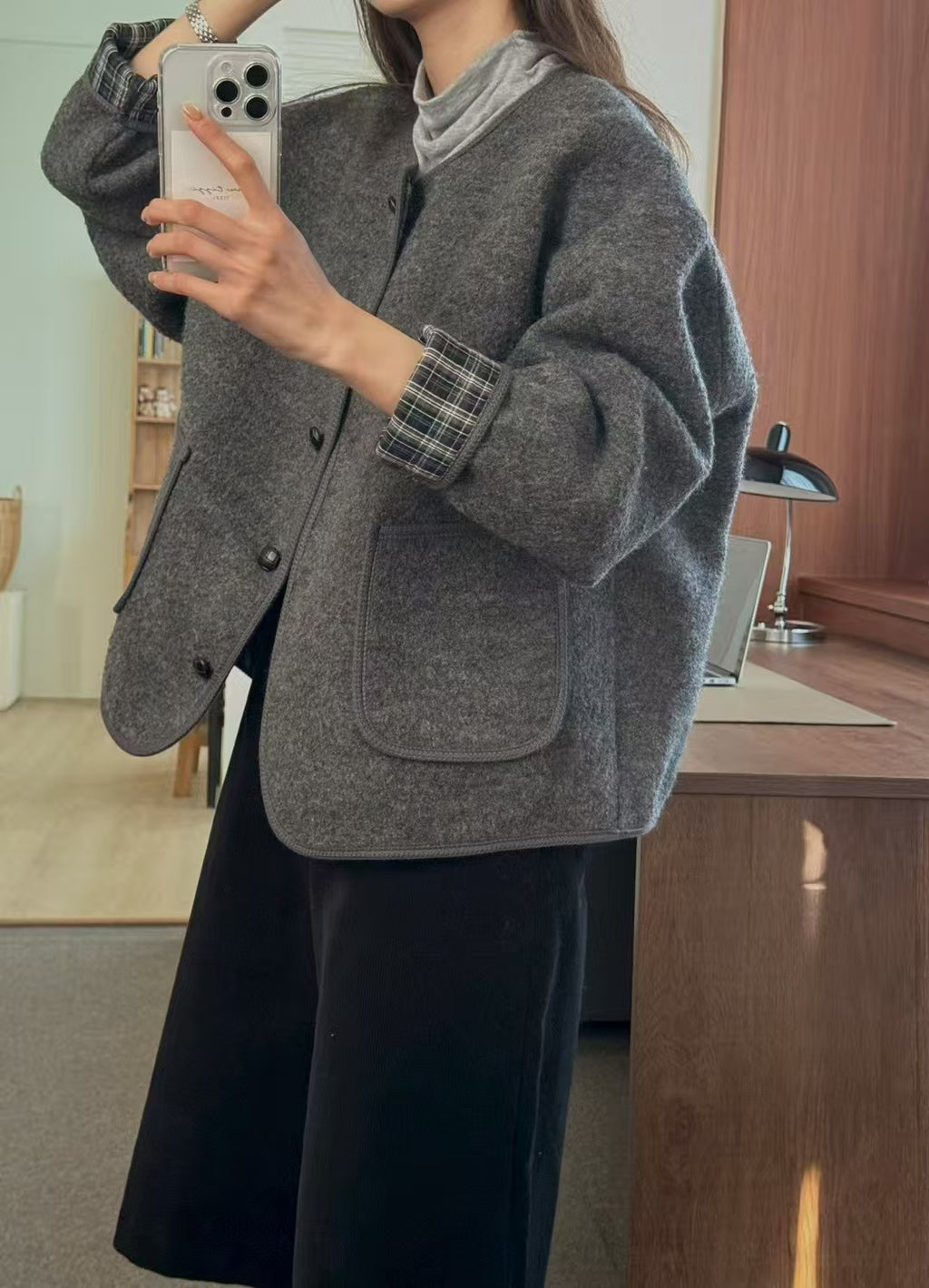 Round Neck Loose Jacket