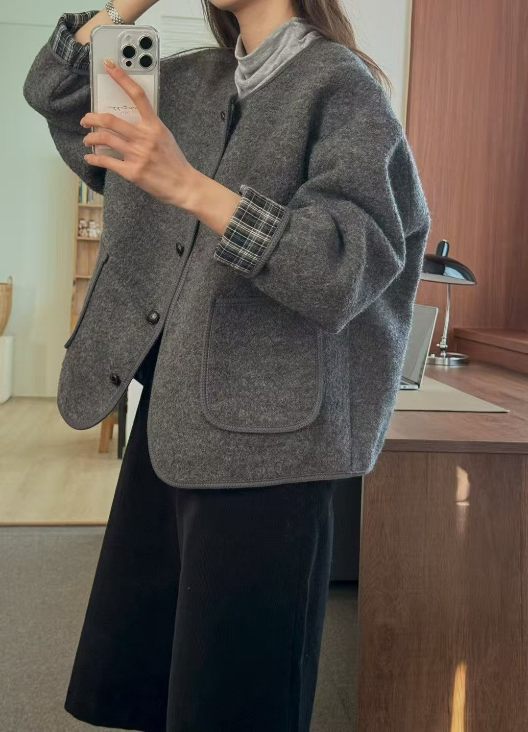 Round Neck Loose Jacket