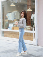 Striped & Gold Button Cardigan