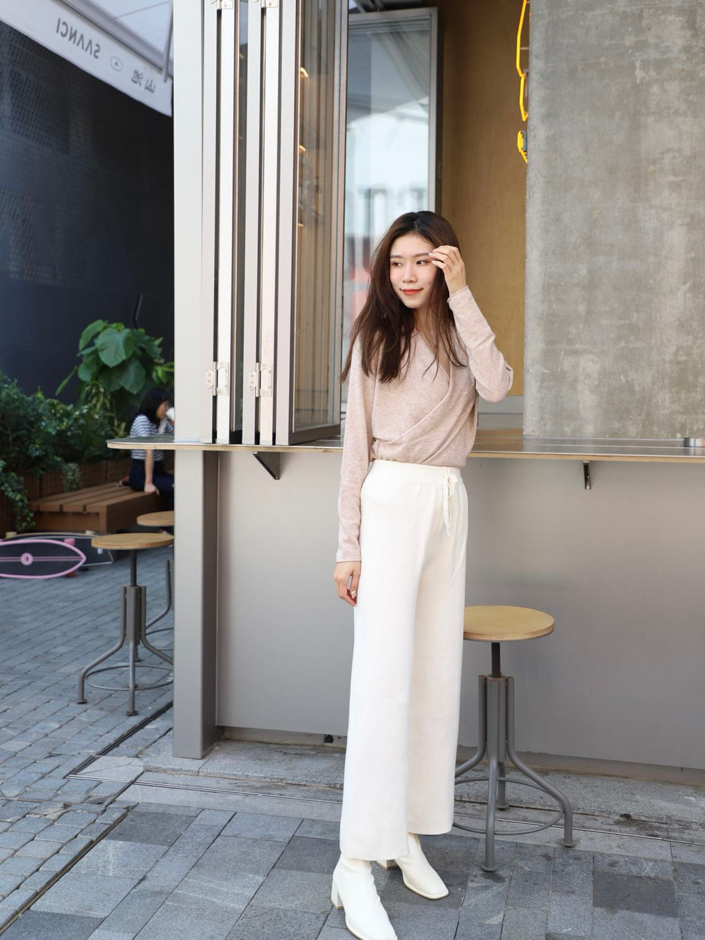 Knitted Wide Leg Straight Pants