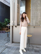 Knitted Wide Leg Straight Pants