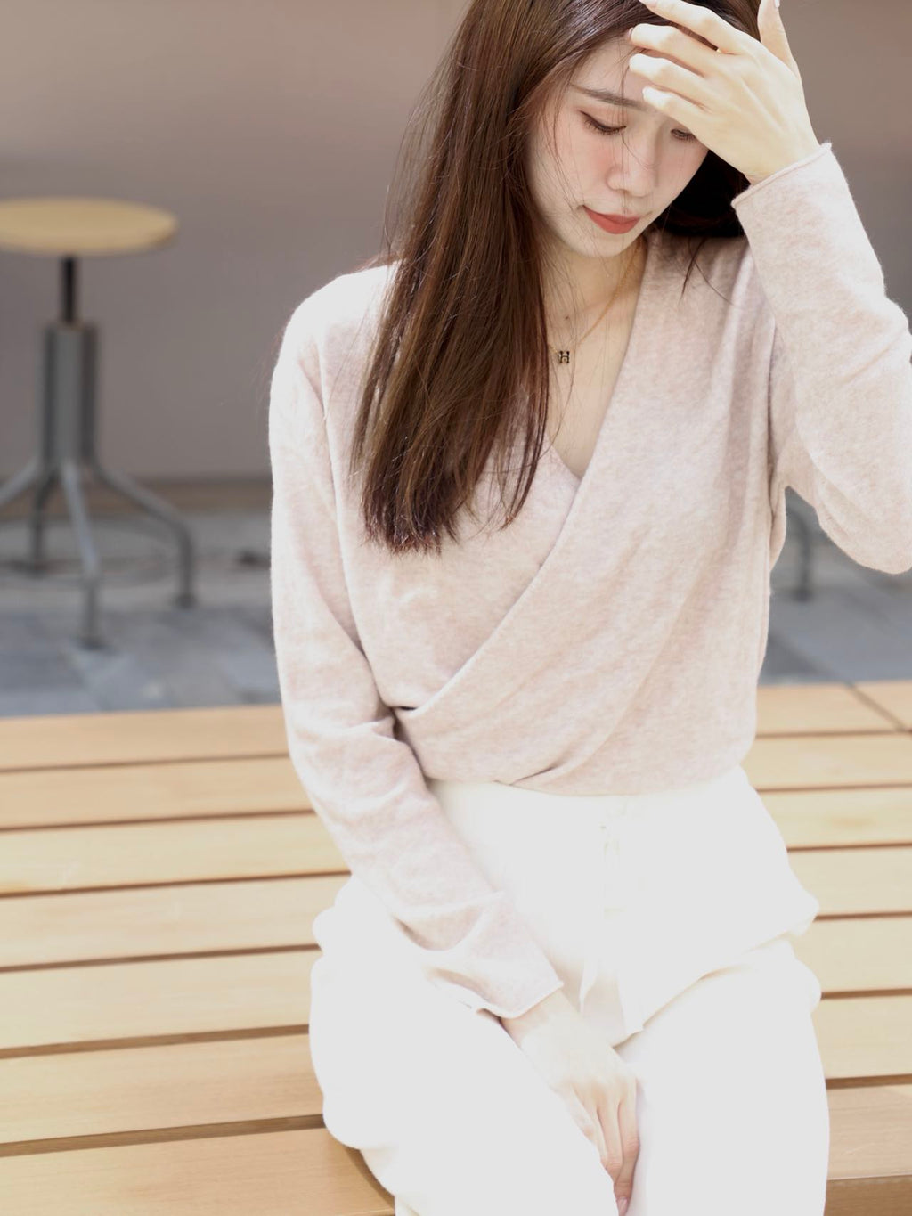 Knitted Wide Leg Straight Pants