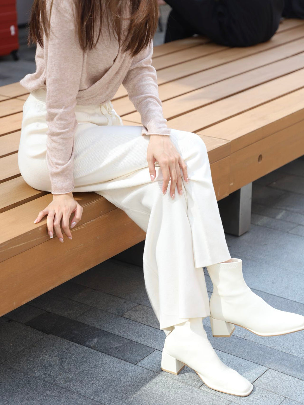 Knitted Wide Leg Straight Pants