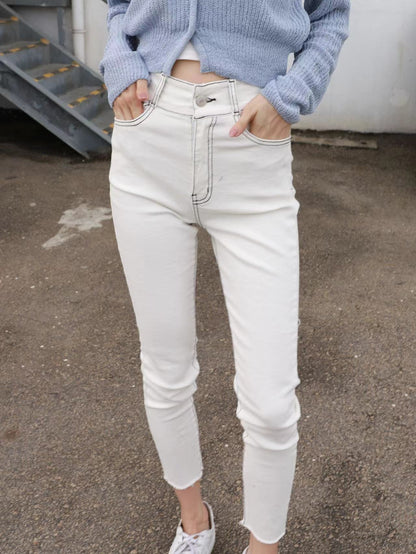 Outline Skinny White Jeans