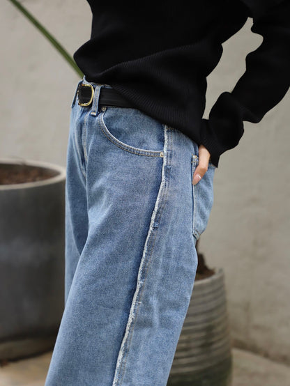 Outline Wide Leg Straight Jeans