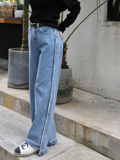 Outline Wide Leg Straight Jeans