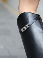 Button Up Knee-High Boots